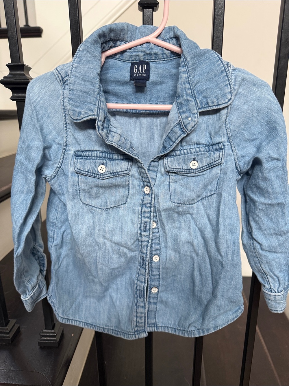 GAP Denim Light Blue Button-Down Girls' Shirt